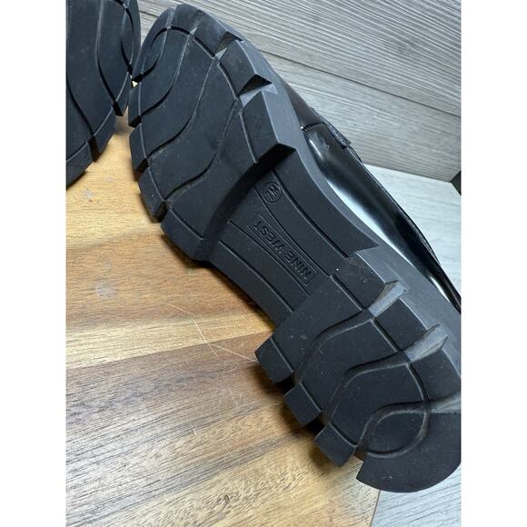 NEW Nine West Black Patent Loafers Size 7M Chunky Lug Dark Academia Work office - Picture 8 of 9